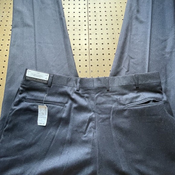 NWT Jos.A Bank Executive Wool Cashmere Pants Navy Blue 40x37 Unhemmed - Picture 5 of 10